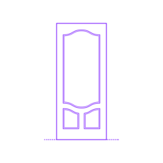 Buildings Exterior Doors Solid Entry Door Vertical 3 Panels Double Scroll Svg Line Art, Free Vectors File